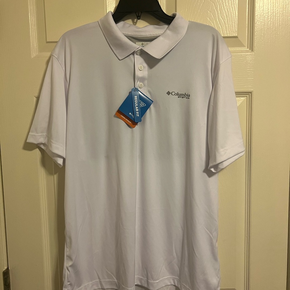 ‼️New with tags Columbia White Polo Shirt Casual Comfort